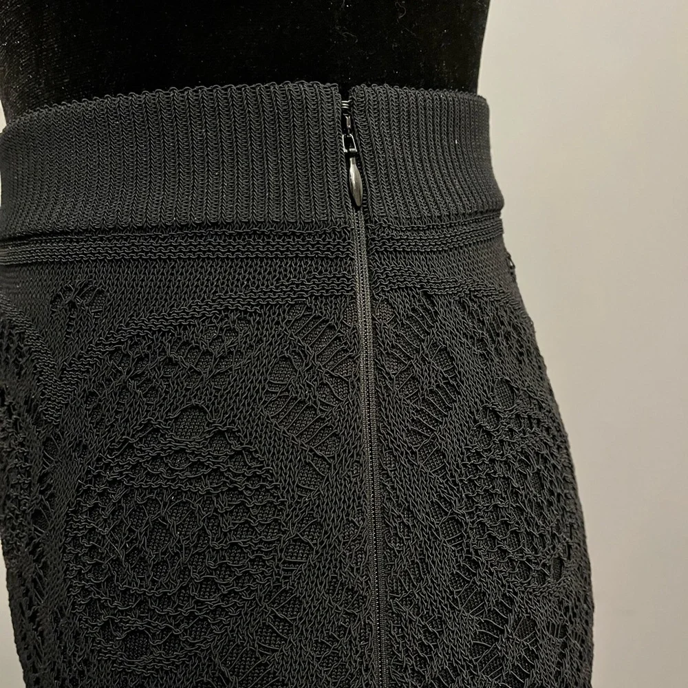 BNWT Alexander McQueen Black Patchwork Lace Midi Skirt, size S - Picture 10 of 12
